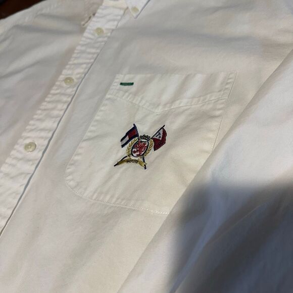 Vtg Tommy Hilfiger Mens Nantucket Yacht Sailing Embroidered Button Up Shirt L - Picture 3 of 10